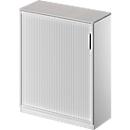 Querrollladenschrank TETRIS SOLID, 3 OH, B 1000 mm, inkl. 19 mm Abdeckplatte, lichtgrau/weißalu/weißalu