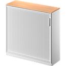 Querrollladenschrank TETRIS SOLID, 3 OH, B 1200 mm, inkl. 19 mm Abdeckplatte, Buche-Dekor/weoßalu/weißalu