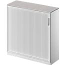 Querrollladenschrank TETRIS SOLID, 3 OH, B 1200 mm, inkl. 19 mm Abdeckplatte, lichtgrau/weißalu/weißalu