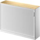 Querrollladenschrank TETRIS SOLID, 3 OH, B 1600 mm, inkl. 19 mm Abdeckplatte, Ahorn-Dekor/weißalu/weißalu