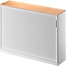Querrollladenschrank TETRIS SOLID, 3 OH, B 1600 mm, inkl. 19 mm Abdeckplatte, Buche-Dekor/weißalu/weißalu
