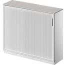 Querrollladenschrank TETRIS SOLID, 3 OH, B 1600 mm, inkl. 19 mm Abdeckplatte, lichtgrau/weißalu/weißalu