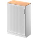 Querrollladenschrank TETRIS SOLID, 3 OH, B 800 mm, inkl. 19 mm Abdeckplatte, Buche/weißalu