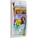 Quickfit brochure wall holder, 4 compartments, DIN A4, grey