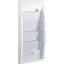 Quickfit brochure wall holder, 4 compartments, DIN A4, white