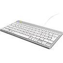R-Go Tools Tastatur Compact Break, ergonomisch, USB-C, QWERTZ Deutsch, weiß