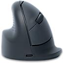 R-Go Tools Vertikalmaus HE Basic, für Linkshänder, kabellos/Bluetooth, 3 Tasten und Scrollrad, 1600 dpi, grau