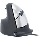 R-Go Tools Vertikalmaus HE Break, kabelgebunden, Pausenindikator, USB-Anschluss, schwarz, Größe M, 5 Tasten, für Linkshänder
