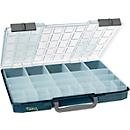 Raaco CarryLite 55 5x10-25/2 assortimentskoffer, met 25 inzetstukken, B 413 x D 330 x H 57 mm, gemaakt van polycarbonaat/polypropeen, transparant/blauw