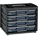 RAACO Coffre-fort à boîtes d'assortiment, L 376 x P 310 x H 265 mm, 4 compartiments, polypropylène, boîtes d'assortiment incluses