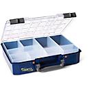 Raaco Sortimentskoffer CarryLite 80 4x8-9, mit 9 Einsätzen, B 337 x T 278 x H 79 mm, aus Polycarbonat/Polypropylen, transparent/blau