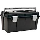 Raaco Werkzeugkoffer Toolbox 35-50, mit Träger und Kleinteile-Sortimentsbox, B 580 x T 290 x H 285 mm, aus Polypropylen, schwarz