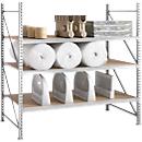 Racking system WR 600, base module, galvanised cross beam, with 3 levels, 2500 x 1500 x 1050 mm