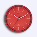 Radiogestuurde wandklok Maul MAULjump, rond, voor binnengebruik, minuten- &amp; uureenheid, ∅ 305 mm, kunststof &amp; mineraalglas, rood-wit, incl. batterij