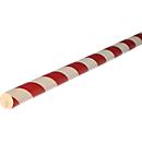 Randbeschermprofiel type B, 5 m/rol, wit/rood