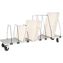 Rangement mobile sous table avec 6 arceaux coulissants, pour tables d'emballage PACKPOOL, largeur de 2000 mm