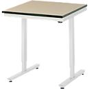 Rau Adlatus werktafel, elektrisch in hoogte verstelbaar, 22 mm MDF blad, tot 150 kg, B 750 x D 800 x H 720-1120 mm, bruin/lichtgrijs
