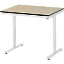 Rau Adlatus werktafel, elektrisch in hoogte verstelbaar, 22 mm MDF-plaat, tot 150 kg, B 1000 x D 800 x H 720-1120 mm, bruin/lichtgrijs