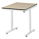 Rau Adlatus werktafel, elektrisch in hoogte verstelbaar, 22 mm MDF-plaat, tot 150 kg, B 750 x D 1000 x H 720-1120 mm, bruin/lichtgrijs