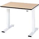 Rau Adlatus werktafel, elektrisch in hoogte verstelbaar, 22 mm MDF-plaat, tot 300 kg, B 1000 x D 800 x H 720-1120 mm, bruin/lichtgrijs
