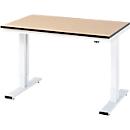 Rau Adlatus werktafel, elektrisch in hoogte verstelbaar, 22 mm MDF-plaat, tot 300 kg, B 1250 x D 800 x H 720-1120 mm, bruin/lichtgrijs