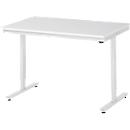 Rau Adlatus werktafel, elektrisch in hoogte verstelbaar, 22 mm spaanplaat met melamine bekleding, tot 150 kg, B 1250 x D 800 x H 720-1120 mm, lichtgrijs