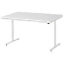 Rau Adlatus werktafel, elektrisch in hoogte verstelbaar, 22 mm spaanplaat met melamine bekleding, tot 150 kg, B 1500 x D 1000 x H 720-1120 mm, lichtgrijs