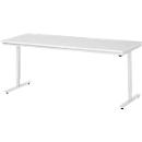 Rau Adlatus werktafel, elektrisch in hoogte verstelbaar, 22 mm spaanplaat met melamine bekleding, tot 150 kg, B 2000 x D 800 x H 720-1120 mm, lichtgrijs