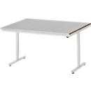 Rau Adlatus werktafel, elektrisch in hoogte verstelbaar, 25 mm MDF-plaat met plaatstalen bekleding, 300 kg, B 1500 x D 1000 x H 720-1120 mm, zilver/lichtgrijs