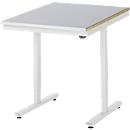 Rau Adlatus werktafel, elektrisch in hoogte verstelbaar, 25 mm MDF-plaat, plaatstalen bekleding, 150 kg, B 750 x D 1000 x H 720-1120 mm, zilver/lichtgrijs