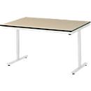 Rau Arbeitstisch Adlatus, elektrisch höhenverstellbar, 22 mm MDF-Platte, bis 150 kg, B 1500 x T 1000 x H 720-1120 mm, braun/lichtgrau