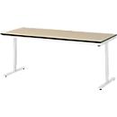 Rau Arbeitstisch Adlatus, elektrisch höhenverstellbar, 22 mm MDF-Platte, bis 150 kg, B 2000 x T 800 x H 720-1120 mm, braun/lichtgrau