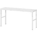 Rau Basistisch Serie E, manuell höhenverstellbar, 22 mm Spanplatte mit Melaminbelag, bis 450 kg, B 1200 x T 900 x H 650-1000 mm, lichtgrau