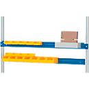 Rau draagrail voor in hoogte verstelbare werkpleksystemen Series E, met ophangrand &amp; boorpatroon, B 1200 x D 25 x H 80 mm, tot 30 kg