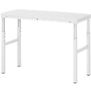 Rau ESD-onderbouwtafel E-serie, handmatig in hoogte verstelbaar, 28 mm spaanplaat met melamine coating, tot 450 kg, B 1200 x D 500 x H 650-1000 mm, lichtgrijs
