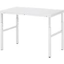 Rau ESD-onderbouwtafel E-serie, handmatig in hoogte verstelbaar, 28 mm spaanplaat met melamine coating, tot 450 kg, B 1200 x D 700 x H 650-1000 mm, lichtgrijs