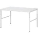 Rau ESD-onderbouwtafel E-serie, handmatig in hoogte verstelbaar, 28 mm spaanplaat met melamine coating, tot 450 kg, B 1200 x D 900 x H 650-1000 mm, lichtgrijs