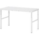 Rau ESD-onderbouwtafel E-serie, handmatig in hoogte verstelbaar, 28 mm spaanplaat met melamine coating, tot 450 kg, B 1500 x D 700 x H 650-1000 mm, lichtgrijs