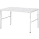 Rau ESD-onderbouwtafel E-serie, handmatig in hoogte verstelbaar, 28 mm spaanplaat met melamine coating, tot 450 kg, B 1800 x D 700 x H 650-1000 mm, lichtgrijs