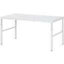 Rau ESD-onderbouwtafel E-serie, handmatig in hoogte verstelbaar, 28 mm spaanplaat met melamine coating, tot 450 kg, B 1800 x D 900 x H 650-1000 mm, lichtgrijs