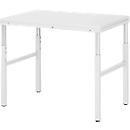 Rau ESD-onderbouwtafel E-serie, handmatig in hoogte verstelbaar, 28 mm spaanplaat met melamine coating, tot 450 kg, B 700 x D 500 x H 650-1000 mm, lichtgrijs