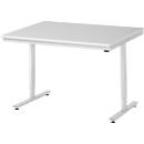 Rau ESD-werktafel Adlatus, elektrisch in hoogte verstelbaar, 28 mm spaanplaat met melamine coating, tot 150 kg, B 1250 x D 1000 x H 720-1120 mm, lichtgrijs