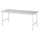 Rau ESD-werktafel Jerry, handmatig in hoogte verstelbaar, 28 mm spaanplaat met melamine coating, tot 300 kg, B 1250 x D 800 x H 800-850 mm, lichtgrijs