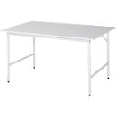 Rau ESD-werktafel Jerry, handmatig in hoogte verstelbaar, 28 mm spaanplaat met melamine coating, tot 300 kg, B 1500 x D 1000 x H 800-850 mm, lichtgrijs