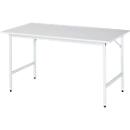 Rau ESD-werktafel Jerry, handmatig in hoogte verstelbaar, 28 mm spaanplaat met melamine coating, tot 300 kg, B 1500 x D 800 x H 800-850 mm, lichtgrijs