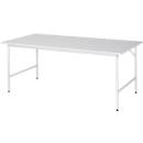 Rau ESD-werktafel Jerry, handmatig in hoogte verstelbaar, 28 mm spaanplaat met melamine coating, tot 300 kg, B 2000 x D 1000 x H 800-850 mm, lichtgrijs