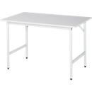 Rau ESD-werktafel Jerry, handmatig in hoogte verstelbaar, 28 mm spaanplaat met melamine coating, tot 300 kg, B 2000 x D 800 x H 800-850 mm, lichtgrijs