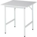 Rau ESD-werktafel Jerry, handmatig in hoogte verstelbaar, 28 mm spaanplaat met melamine coating, tot 300 kg, B 750 x D 800 x H 800-850 mm, lichtgrijs