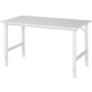 Rau ESD-werktafel Tom, handmatig in hoogte verstelbaar, 28 mm spaanplaat met melamine coating, tot 500 kg, B 1500 x D 800 x H 760-1080 mm, lichtgrijs
