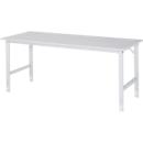 Rau ESD-werktafel Tom, handmatig in hoogte verstelbaar, 28 mm spaanplaat met melamine coating, tot 500 kg, B 2000 x D 800 x H 760-1080 mm, lichtgrijs